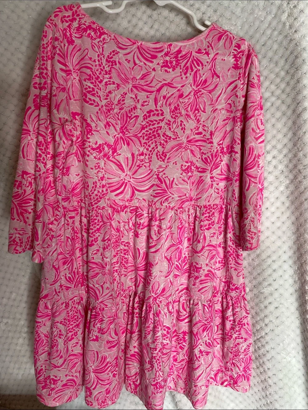 Lilly Pulitzer Pink Floral Tiered Knit Dress for Girls